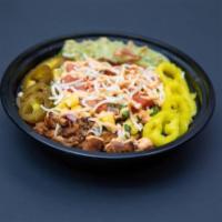 Salad Bowl · Romaine lettuce topped with your choice of protein. Fillings and sauce.