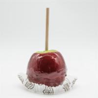 Red Candy Apple · A Granny Smith apple covered in fresh cherry flavored candy.