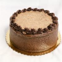 German Chocolate Cake · 4 layers of chocolate cake. German chocolate filling. German chocolate coconut frosting topp...