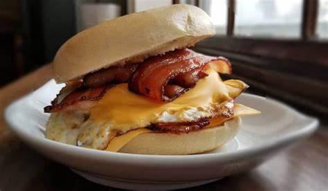 Plain Bagel · A plain bagel comes with egg, cheese, with your choice of meat (sausage, bacon).