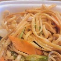 Hibachi Noodle Side · Noodles grilled with carrot, green onion, garlic butter, house sauce.