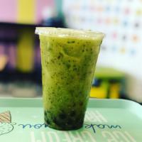 Nopalito Boba · Refreshing iced juice made with cactus, apple, cucumber, chia seeds, tapioca pearls and a li...
