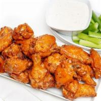 Jumbo Chicken Wings · Your choice (sweet and spicy orange, buffalo or BBQ). Served with carrots and celery sticks ...