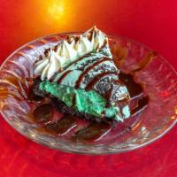Grasshopper Pie · A frozen minty delight atop an Oreo cookie crust.