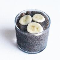 Banana Chia Pudding · Chia seeds soaked overnight in dairy-free milk and sweetened with raw cane sugar. (Gluten-fr...