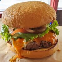 Buffalo Burger · Swiss cheese and topped with choice of buffalo sauce.