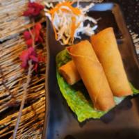 Vegetable Spring Roll · 3 pieces. Fried vegetable roll wrapped with rice paper.