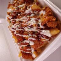 BBQ Bacon Ranch - Chicken · BBQ sauce and house-made ranch dressing drizzled over crispy bacon, cheddar jack cheese, and...