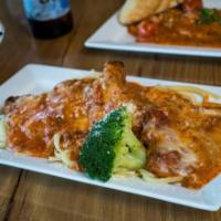 Chicken Parmesan · Chicken lightly breaded using Italian breadcrumbs served with our delicious marinara sauce o...