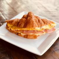 Ham, Egg and Cheese on Croissant · The Traditional Ham, Egg, and Cheese on Croissant.