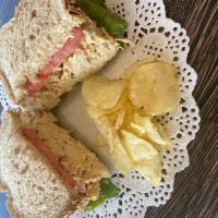 Chicken Salad Sandwich · Our Famous Chicken Salad Sandwich with Lettuce and Tomato or Cucumber on your choice of Rye,...
