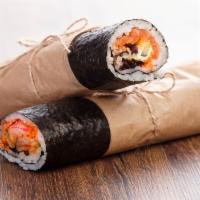 Sushi Burrito · Choice of a variety of Fish, Meats and organic Veggies with organic mexico avocado, organic ...