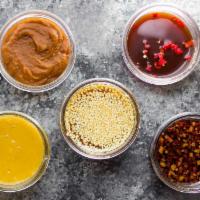 Sauces  · Choose Your Favorite Sauces:  Teriyaki Sauce, Spicy Mayo, Thai Style Chili Sauce, Sriracha, ...