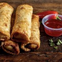 Spring Roll (3 pcs) · Savory vegetable fillings rolled in flat pastry and deep-fried until crispy.