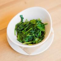Sauteed Spinach · Extra virgin olive oil and garlic.