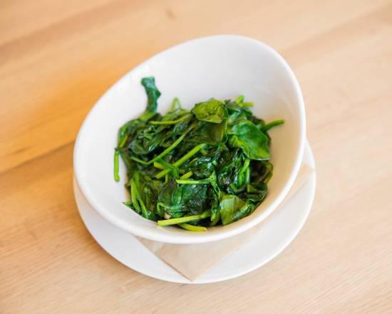Sauteed Spinach · Extra virgin olive oil and garlic.
