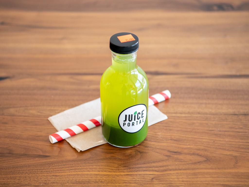 Green Portal Juice · 12 oz. of kale, celery, parsley, cucumber, apple, lemon and ginger.