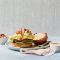 Southwest Sausage Breakfast Sandwich · Cage-free eggs, chicken sausage, avocado, chipotle aioli, pico de gallo, cheddar cheese, and...