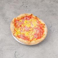 Hawaiian Pizza · Ham and pineapple chunks and mozzarella.