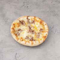 Philly Steak and Cheese Pizza · Shaved Porterhouse steak, cheddar cheese, American cheese, salt and black pepper. White pizza.