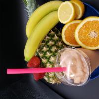 Caribbean Squeeze Classic Smoothie 16 Oz · Pineapple, strawberries, banana, pineapple, and orange juice lemon sorbet.