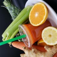 No More Diet · Nutritiously refreshing celery, carrots, pineapple, ginger, green apple, hint of lemon.