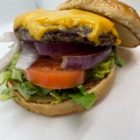 Cheeseburger · All Beef Patty, L.T.O. American Cheese, served with Freedom Fries