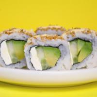 Tropi Roll · Cucumber, avocado and philadelphia with passion fruit mayo