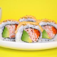 Spicy Crab Roll · krab, avocado and masago with spicy mayo.
