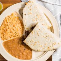 Cabeza Quesadilla · Your Choice of Tortilla Includes Cheese, Cabeza Meat. With A Side Of Either Chopped Lettuce,...