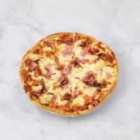 Hawaiian Pizza · Served with ham, pineapple and bacon.