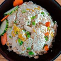 Fried Rice · Egg, peas and carrots and scallions.