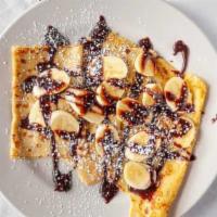 Banana Nutella Crepes · A thin pancake.