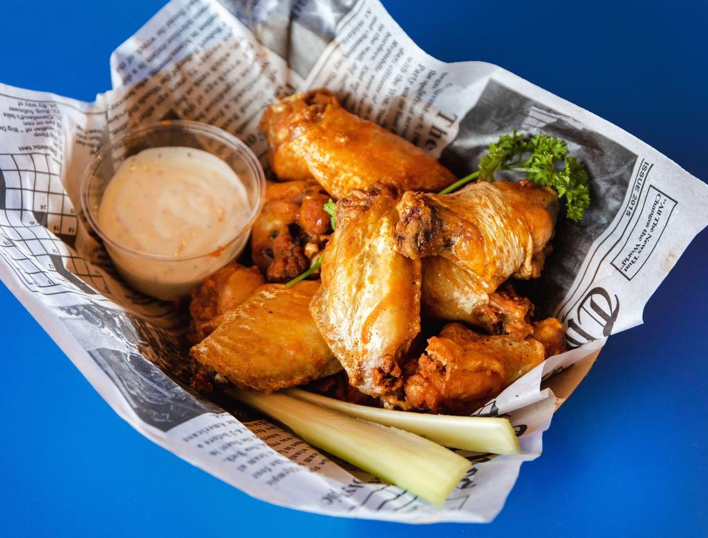 12 Piece Chicken Wings · Served with choice of sauce and dip sauce.