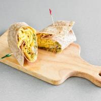 Breakfast Burrito · Scrambled eggs, home fries, American cheese, peppers and onions. Served in wrap.