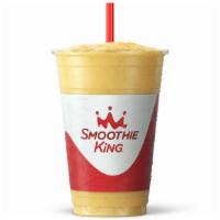 Island Impact Slim Blend Smoothie · Mangoes, pineapple, papaya juice blend, pineapple mango juice blend and protein blend.