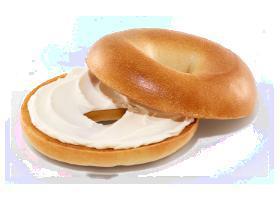 Bagel and Cream Cheese · Boiled and baked round bread roll.