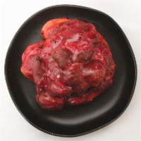 Raspberry Fritter · Pieces of our brioche dough layered with raspberry jam. Finished with a fresh raspberry glaze.