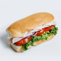 #24 Turkey Sub Lunch · French roll, turkey, cheese, mayo, mustard, lettuce, tomato, onion.