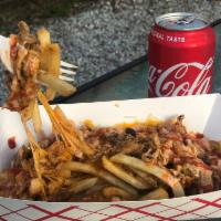 #24 Loaded Fries Kids Combo · Loaded French Fries with Stewed Chicken and Mayo Ketchup Blend For Kids