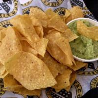 Guacamole and chips  · A creamy dip made from avocado.