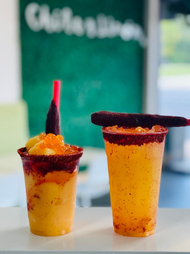 Mango Boba · Bursting Mango Boba Try it Smoothie or Mango drink both come with Chile Tajin and a spicy straw 