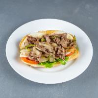 Philly Cheesesteak Sandwich · Steak, grilled onions, peppers, white American cheese.