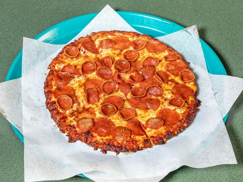 Large Double Play Pepperoni Pizza Special · Our classic pepperoni and crispy mini pepperoni with your choice of crust and sauce.