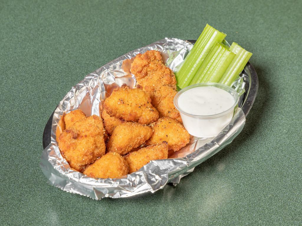 Boneless Wings · All white meat boneless chicken fritters oven baked and fried crispy, then tossed in sauce of your choice.
