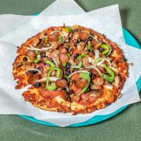 King Arthur's Supreme Pizza Special · Pepperoni, Italian sausage, salami, linguica, mushrooms, green peppers, yellow onions, black...