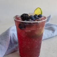 Black and Blue Limeade · sparkling Blackberry and Blueberry with fresh-squeezed lime juice