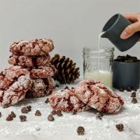 Red Velvet Cookie · Additions: Semisweet chocolate chips + powdered sugar
Base: Red velvet (chocolate + cream ch...
