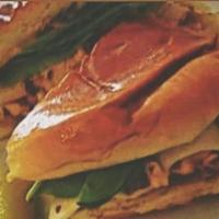 Maddie Melt  · Salmon burger served on an artesian bun with gouda cheese, white American, spinach and chipo...
