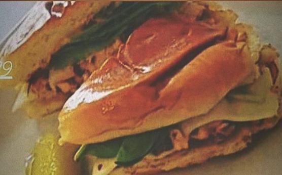 Maddie Melt  · Salmon burger served on an artesian bun with gouda cheese, white American, spinach and chipotle aioli. 